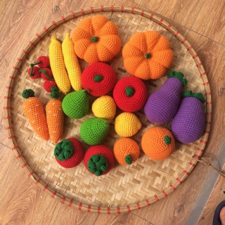 Đồ chơi an toàn - bộ rau củ quả bằng len handmade