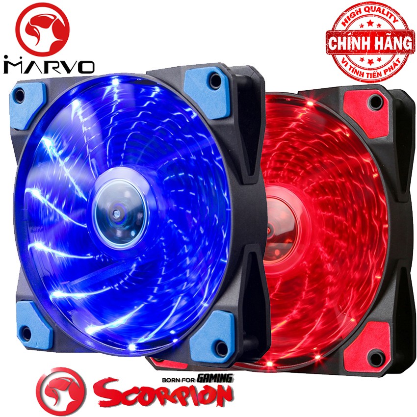 Quạt Fan Case 12cm Marvo FN-10 với 15 Led tốc độ 1200 rpm