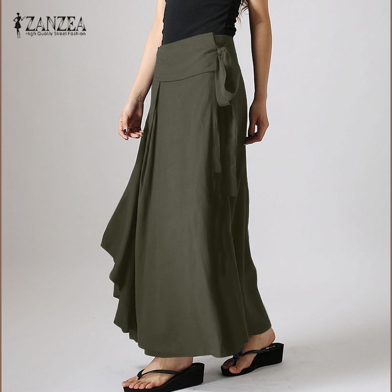 Chân váy Zanzea lưng cao xếp ly thời trang Châu Âu vintage cho nữ