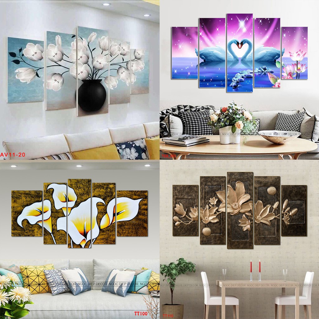 [GIÁ XƯỞNG] 20 MẪU TRANH TREO TƯỜNG 5 TẤM RỘNG 1.5M HOT NHẤT 2019 | BigBuy360 - bigbuy360.vn