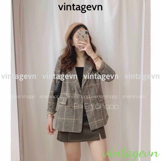 {vintagevn} áo blazer dạ kẻ blazer loại 1 freeship