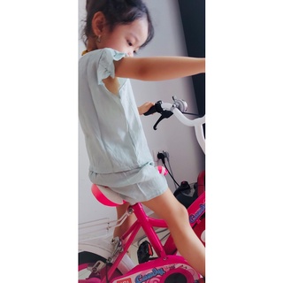 bộ đồ hè cho bé gái lanh đũi