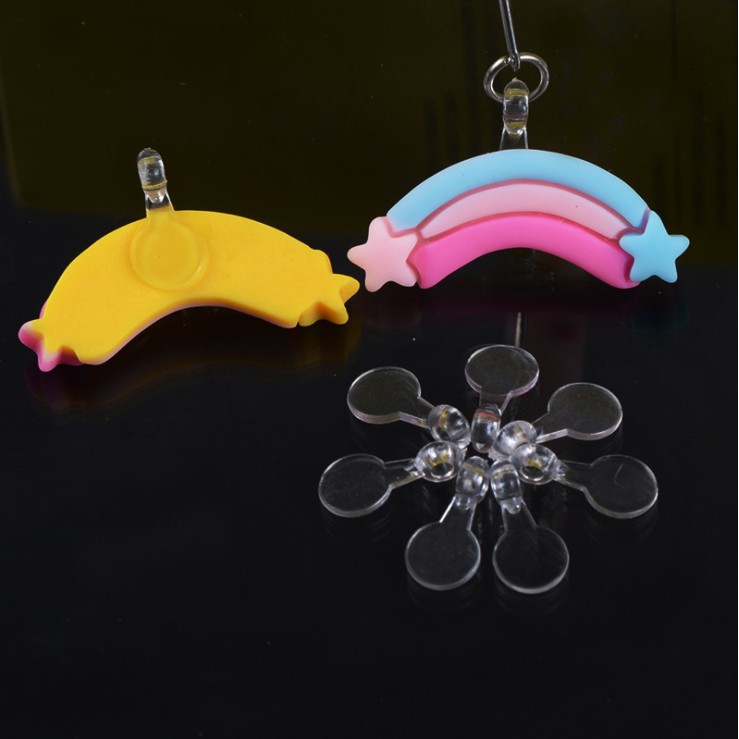 KDC - Combo 10 phụ kiện nút nhựa gắn charm lên dây thun, móc khóa, DIY