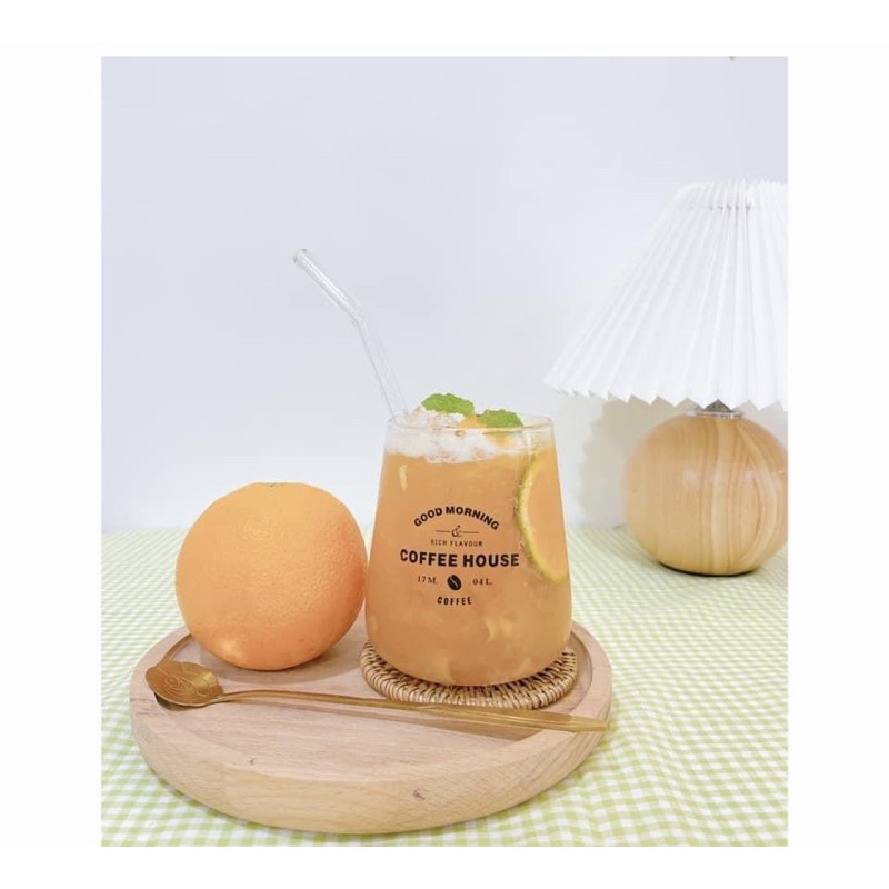 Cốc Thủy Tinh Chữ COFFEE HOUSE Ly Thuỷ Tinh Cute Giá Rẻ MinHome Hot Mẫu Mới 500ml.