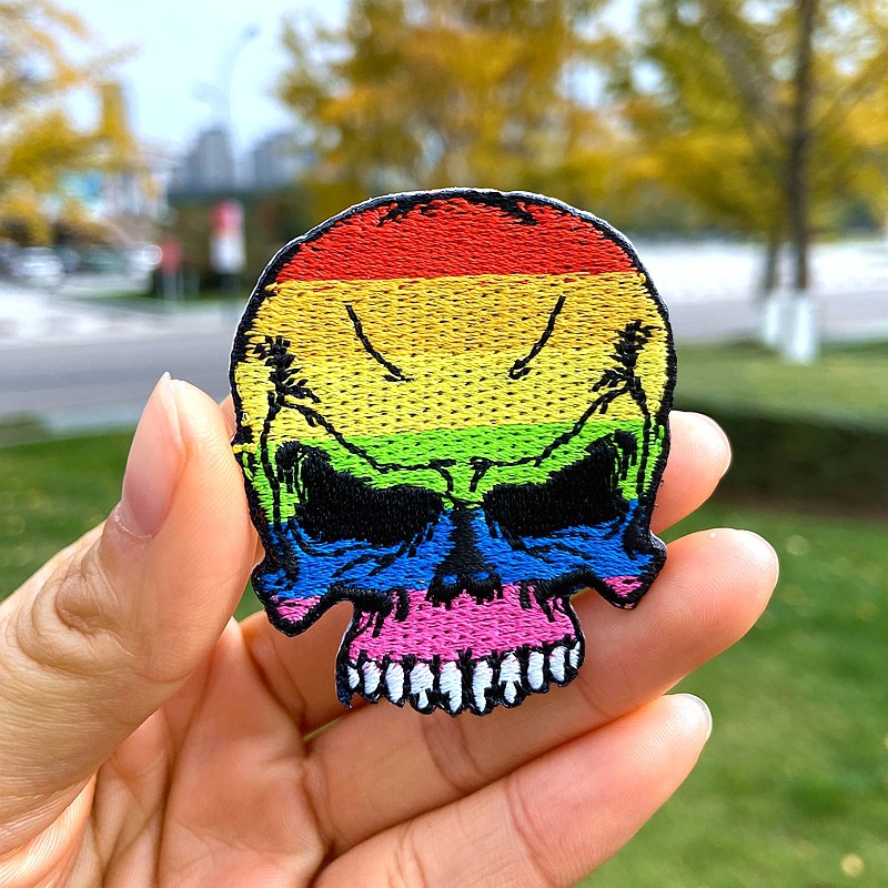 Miếng Patch ủi thêu quần áo màu cầu vồng - stiker LGBT