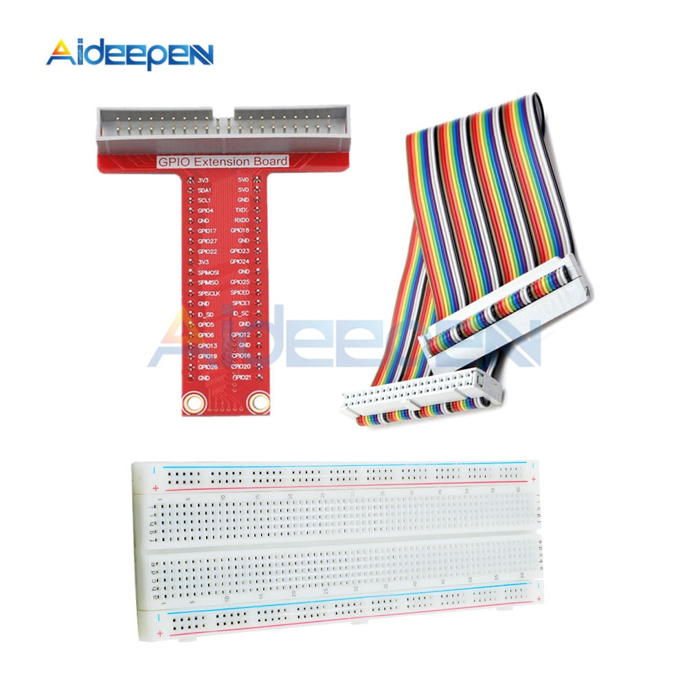 Bảng Mạch Chuyển Đổi + Dây Cáp Chữ T 40pin + Bảng Cắm Breadboard Cho Raspberry Pi 2 3 B +