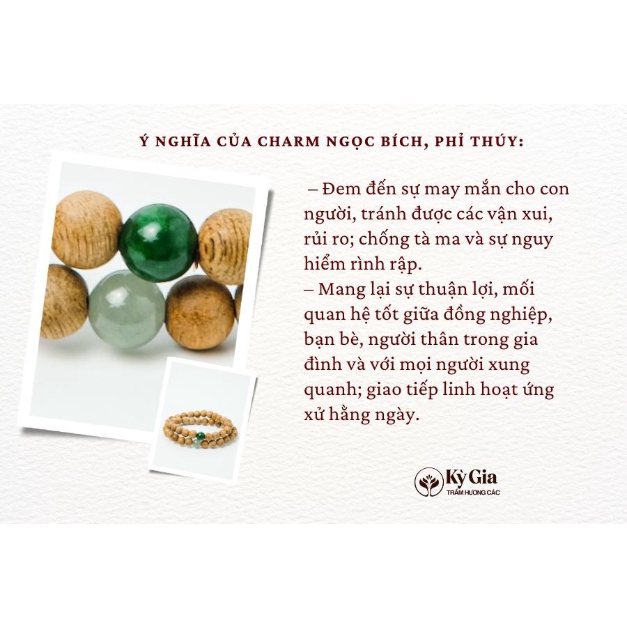 Vòng Tay Trầm Hương Tốc Rừng Việt Nam Phối Charm Phong Thủy Cát Tường Kỳ Agarwood