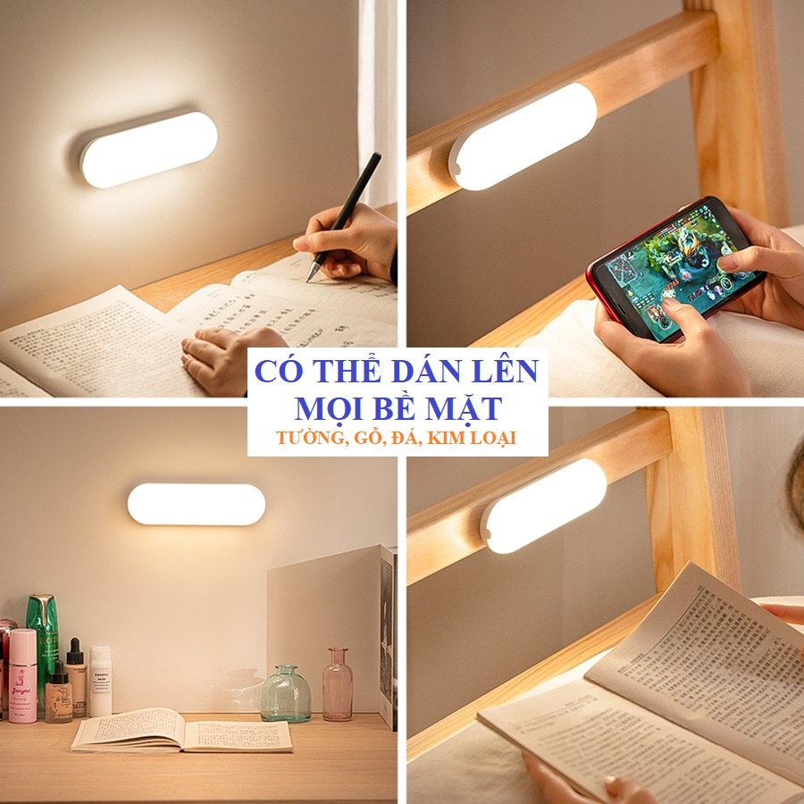 Đèn LED Sạc Điện Đọc Sách Dán Tường Học Bài, Để Đầu Giường, Điều Chỉnh Cảm Ứng, Có Thêm Mang Theo Di Động