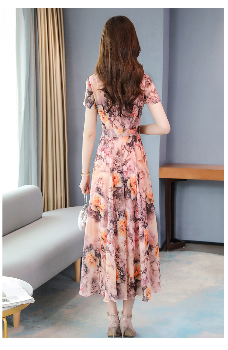 Đầm Dài Cổ Chữ V In Họa Tiết Hoa Thời Trang Hàn Quốc 2021 | BigBuy360 - bigbuy360.vn