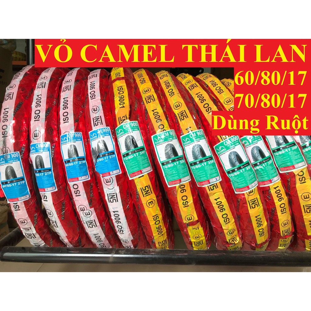 Vỏ Camel Thái Lan 50/100/17, 60/80/17 và 70/80/17 Dùng Ruột