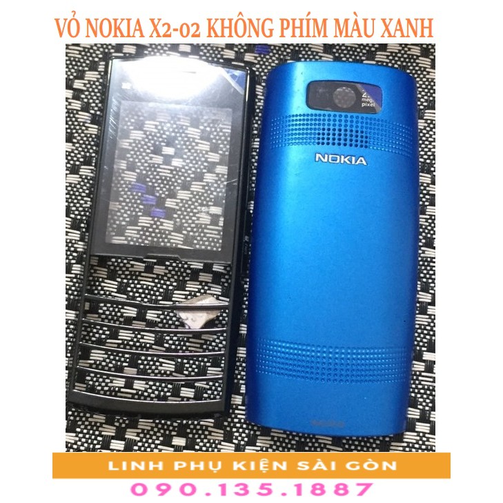 VỎ NOKIA X2-02 KHÔNG PHÍM MÀU XANH