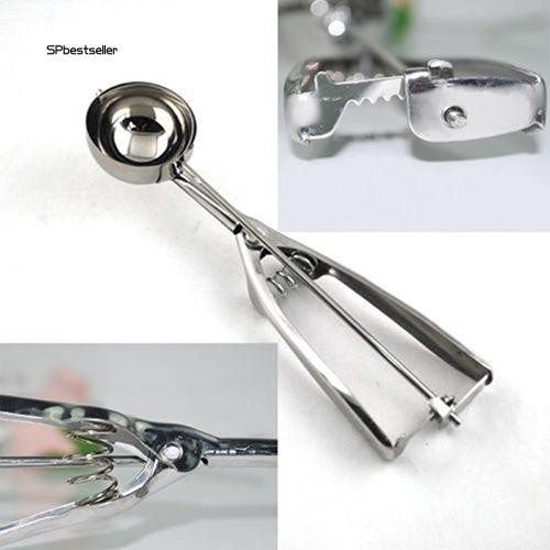 Muỗng múc kem với tay cầm lò xo chất liệu thép không gỉ kích thước 4x5x6cm