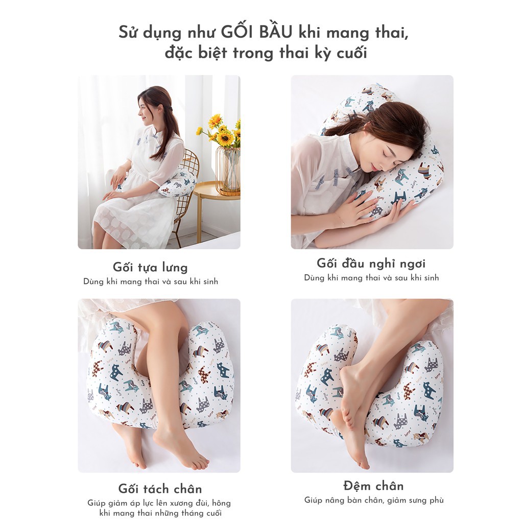 GỐI CHỮ C ĐA NĂNG - HỖ TRỢ MẸ CHO BÉ BÚ - SỬ DỤNG NHƯ GỐI CHO BÀ BẦU - SIÊU TIỆN LỢI CHO MẸ VÀ BÉ