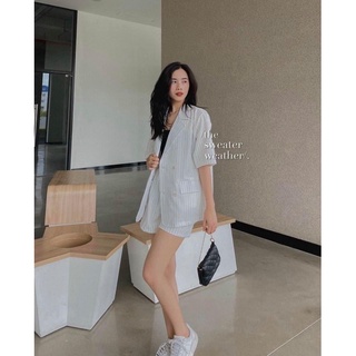 SET ÁO VEST KẺ SỌC  + SHORT