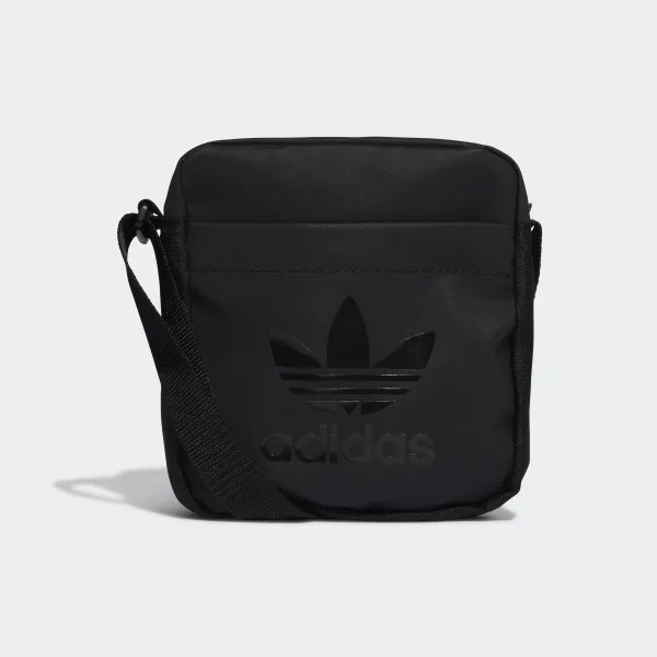 (CHUẨN HÃNG) Túi đeo chéo adidas da si, màu đen, logo ba lá đen HD7188 - Túi đeo chéo nam nữ thời trang