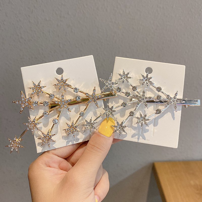 Kẹp Tóc Hình Ngôi Sao Đính Đá Lấp Lánh Thời Trang Nữ Dễ Thương