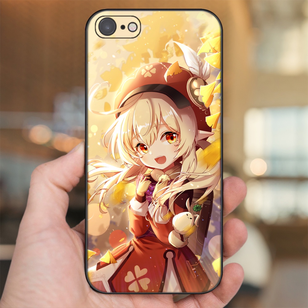Ốp lưng iPhone 7, 8 dẻo đen cạnh vuông in hình Klee Genshin Impact