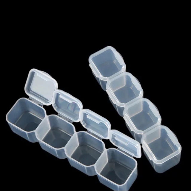 Hộp nhựa trong suốt 28 ngăn đựng đá