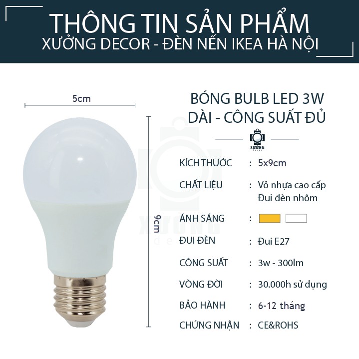 Bóng đèn led 3w công suất đủ - Tiết kiệm điện - Đổi mới 12 tháng Hàng thương hiệu đảm bảo | BigBuy360 - bigbuy360.vn
