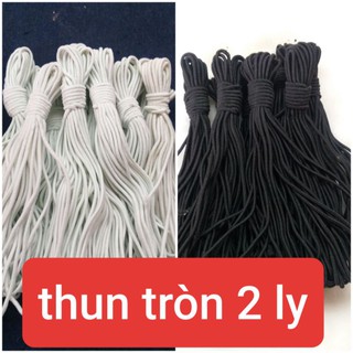 bó10mThun tròn làm dây khuy ,dây cột tóc, làm đồ handmade