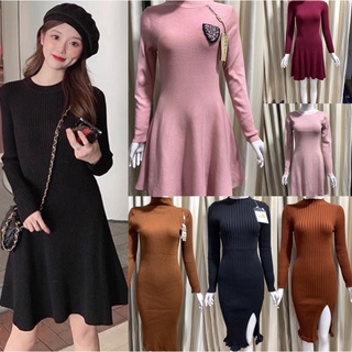 Đầm váy len body xoè suông chất sịn sò Quảng Châu