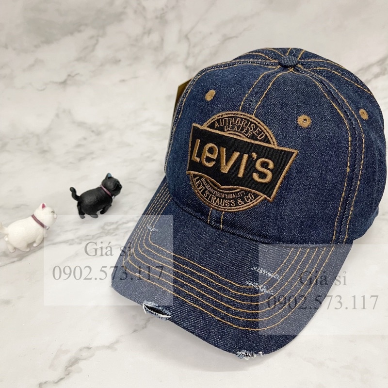 Nón kết lưỡi trai jean thêu LEVI thời trang phong cách bụi bặm
