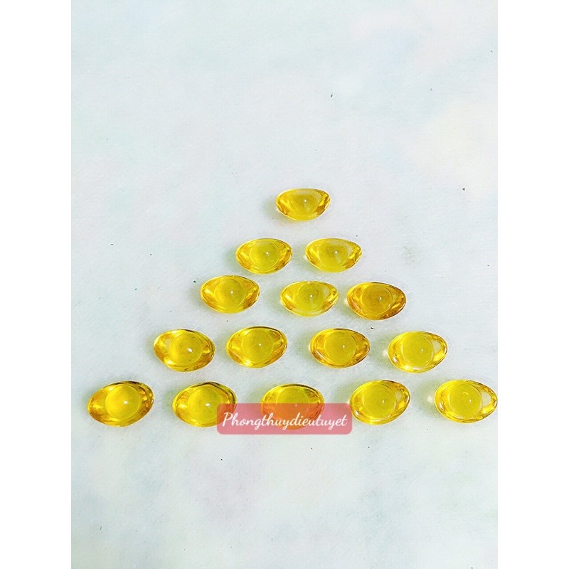 Thỏi vàng thủy tinh 1 cm ( mua 10 tặng 1 )
