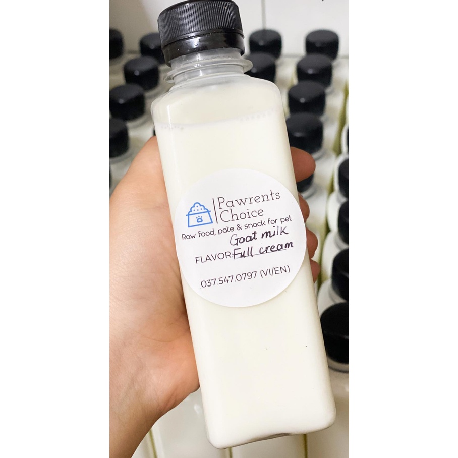 Sữa dê tươi nguyên kem dành cho cún miu/chó mèo 250ml