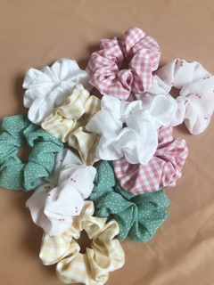 Set 5 dây thun cột tóc Vintage Scrunchie