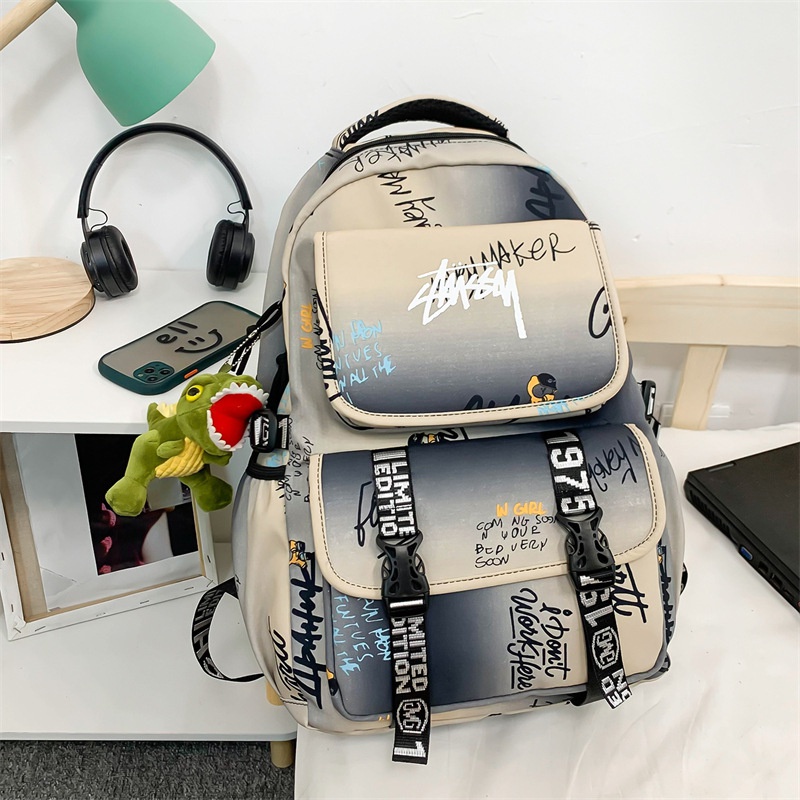 Ba Lô Đi Học Sức Chứa Lớn In Họa Tiết Graffiti Thời Trang Cao Cấp Dành Cho Nam Sinh Trung Học