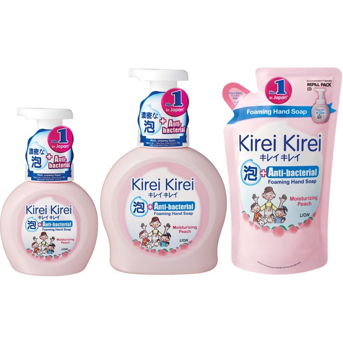 Bọt rửa tay Kirei Kirei hương đào (250ml &amp; 450ml)