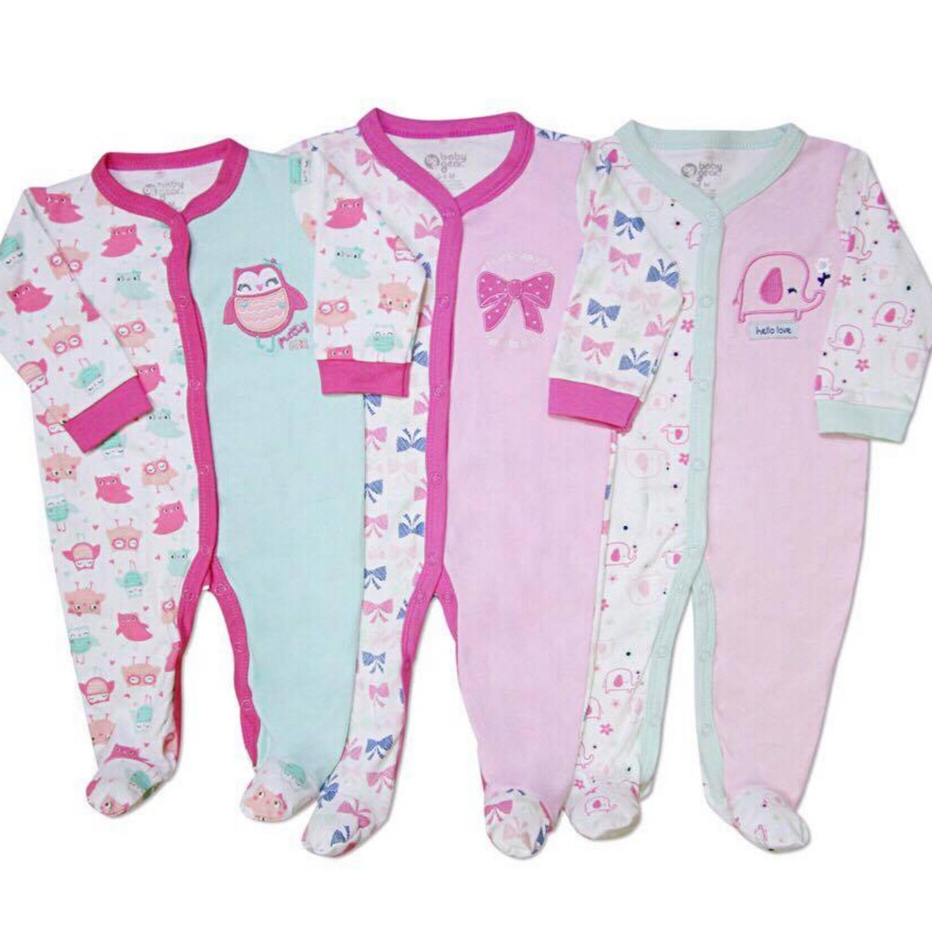 Set 3 body dài tay liền thân body sleepsuit cho bé từ 3-12 kg hàng đẹp