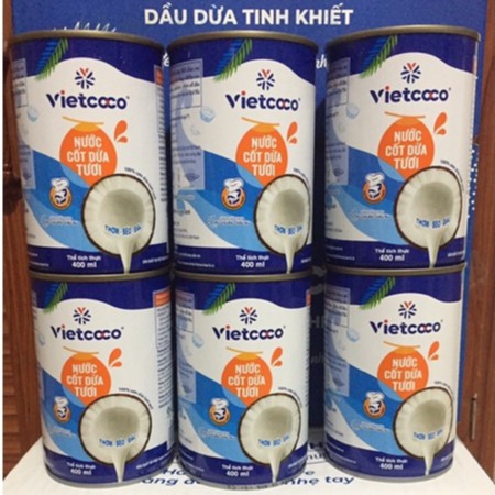 1 Thùng (24 lon) nước cốt dừa tươi vietcoco thơm ngon 400ml