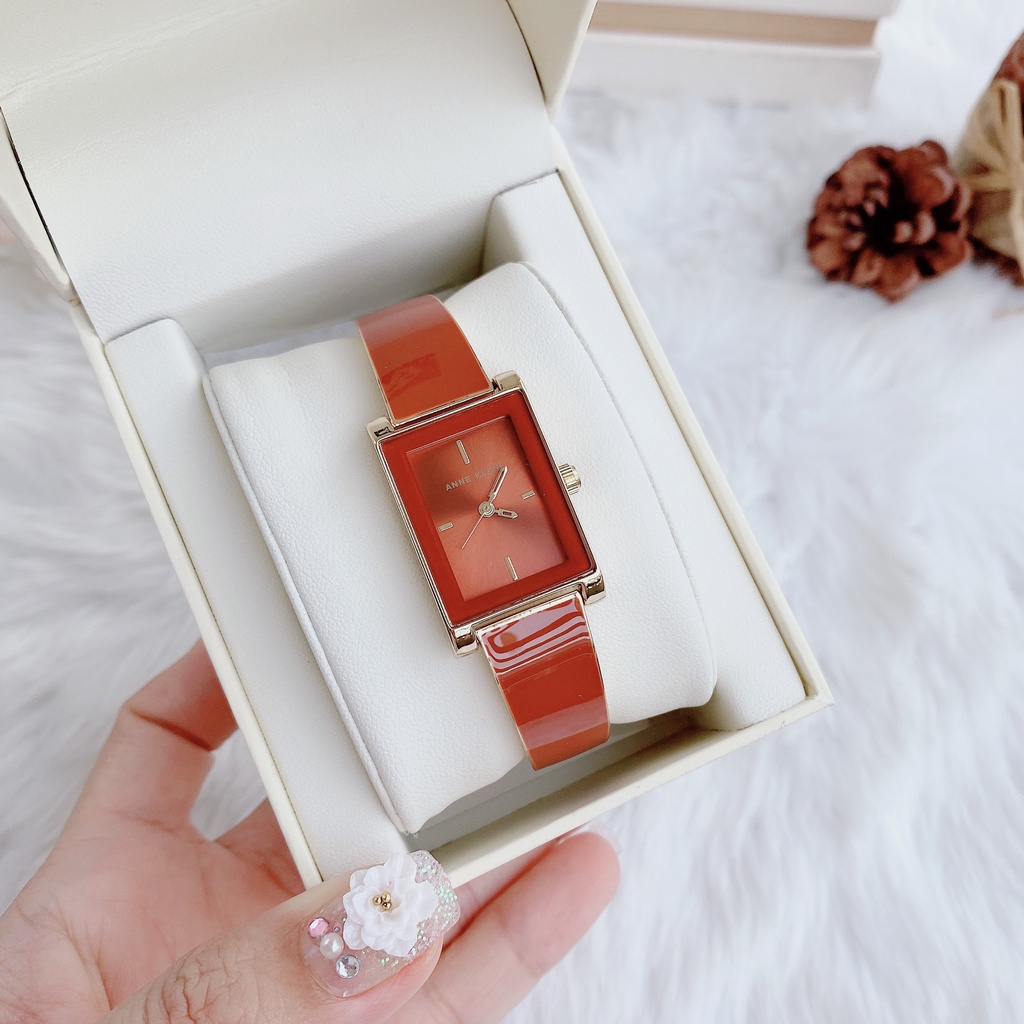 Đồng hồ Nữ Anne Klein AK/3282RUGB kiềng mặt vuông tông màu cam