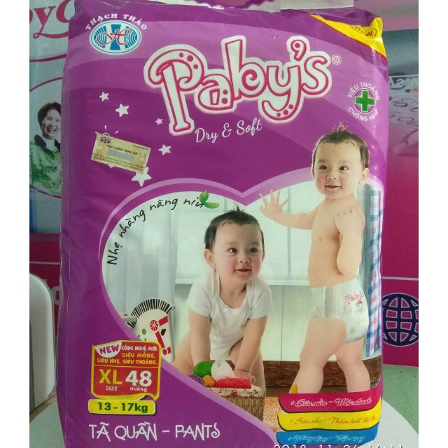 Tã Quần Pabys Thạch Thảo size XL38, XL48