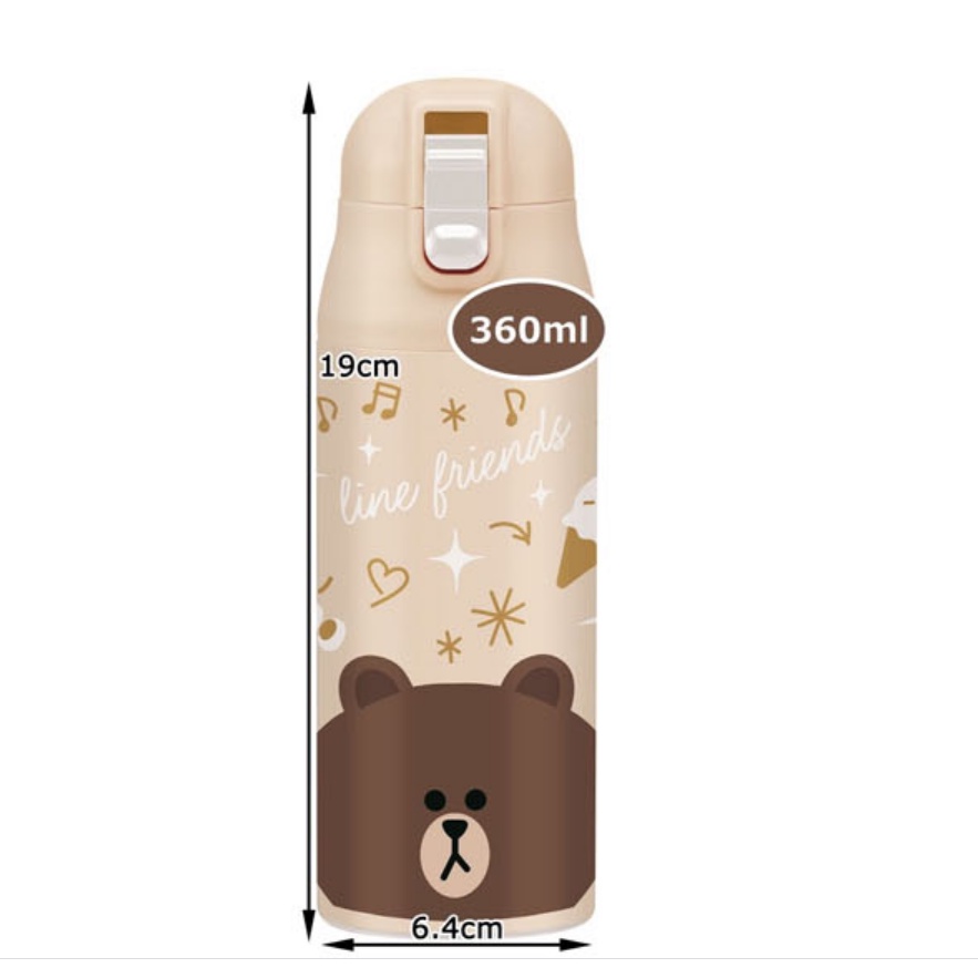 Bình Nước Giữ Nhiệt 360ml Hình Hello Kitty/Tororo/Line Freinds/Alice SDPC4