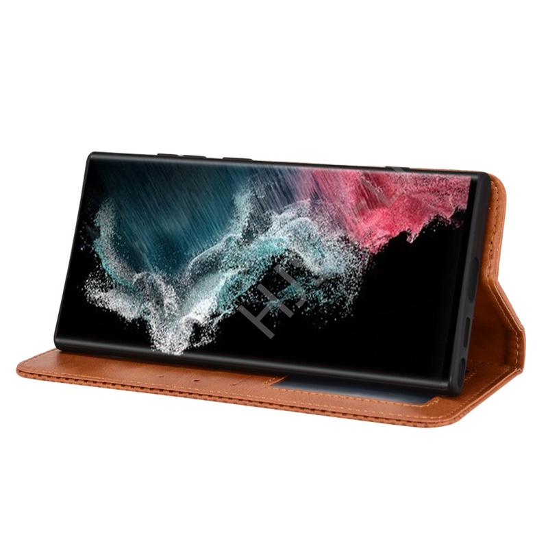 Bao Da PU Điện Thoại Nắp Lật Kèm Ngăn Đựng Thẻ Cho Samsung Galaxy S22 Ultra Samsung S22 Plus S 22 Vỏ