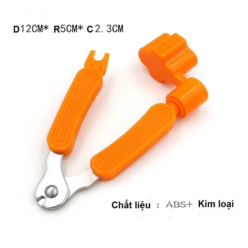 Dụng cụ thay dây đàn guitar đa năng 3 trong 1- Kiềm cắt dây (Cutter) + Tay quay lên dây (Winder) + Nhổ chốt (Pin puller)