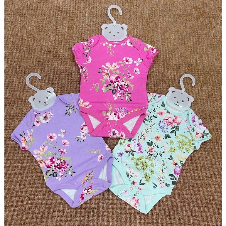 Bodysuit, bodychip xuất dư chất cotton mềm mại cho bé gái hoạ tiết bông hoa