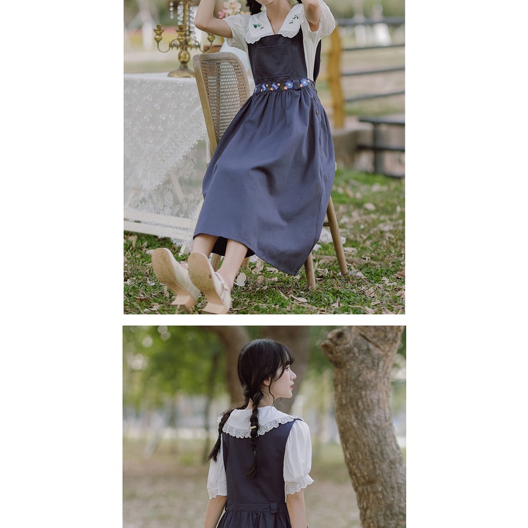 Bộ Đầm Hai Dây Cổ Búp Bê Phong Cách Pháp Thời Trang Mùa Hè Hàng Mới 2022 Dành Cho Bạn Nữ