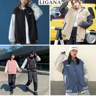 Áo khoác dù Bomber BAGGE form rộng 2 lớp , Áo khoác nam nữ phong cách Hàn Quốc LIGANA
