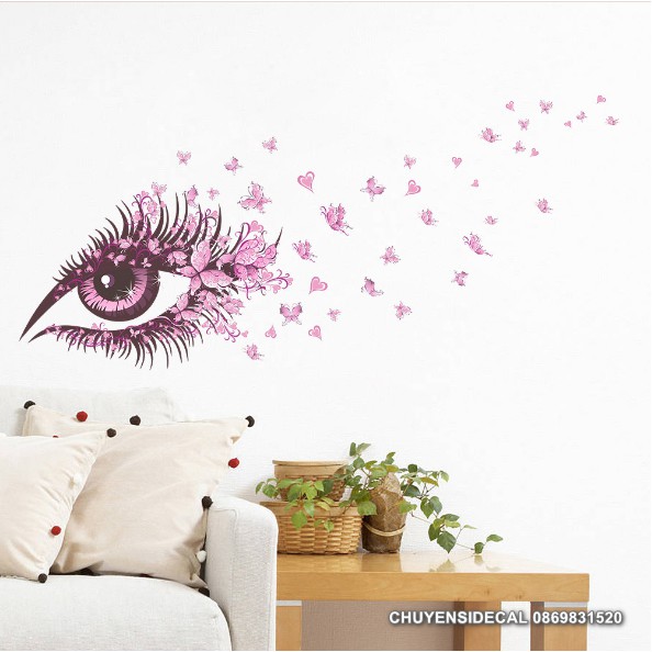 Decal dán tường - Mắt Hồng quyến rũ