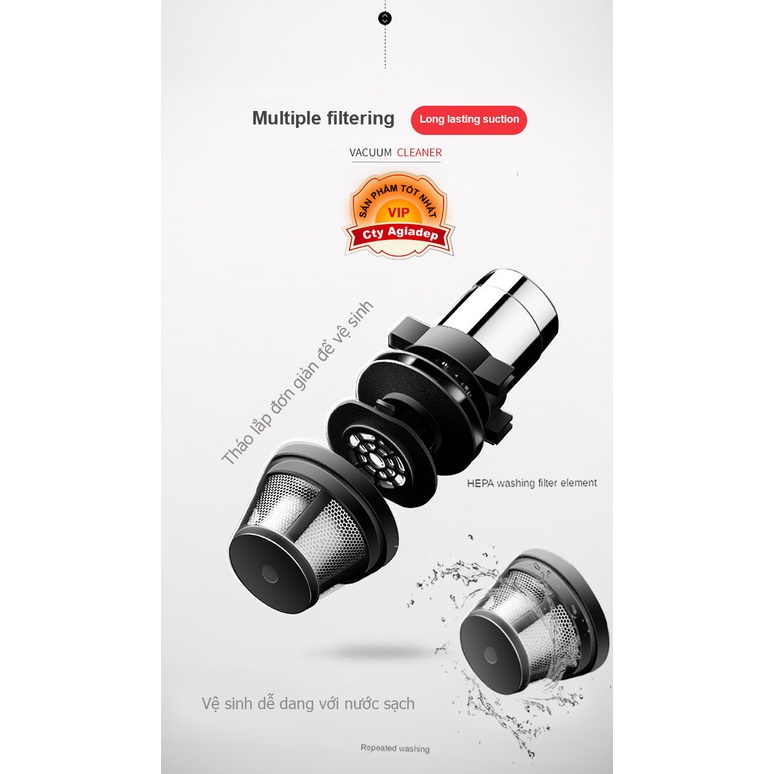 Máy hút bụi Mini DOKI DK-X001 nhỏ gọn, Pin sạc không dây, siêu mạnh, loại bỏ bụi bẩn