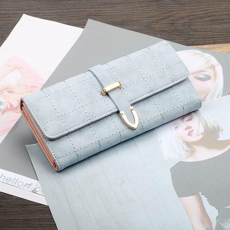 Ví dài Vituni ví cầm tay nữ mini dáng dài họa tiết hình vuông VN21 | BigBuy360 - bigbuy360.vn