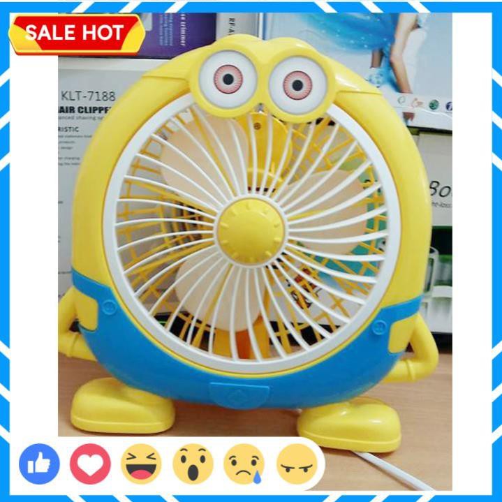 Quạt Mini Để Bàn Cắm Điện Hình Minion Cực Dễ Thương, Thích Hợp Để Bàn Học, Bàn Làm Việc Cho Mùa Hè 2021