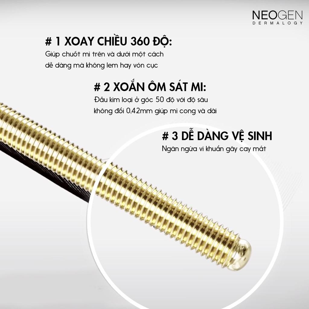 [02/2024] Mascara Kim Loại Giữ Mi Cong Và Dài Trong 33 Giờ Neogen Dermalogy Extra Volume Curl Metal Maxicara 01 Black 4m