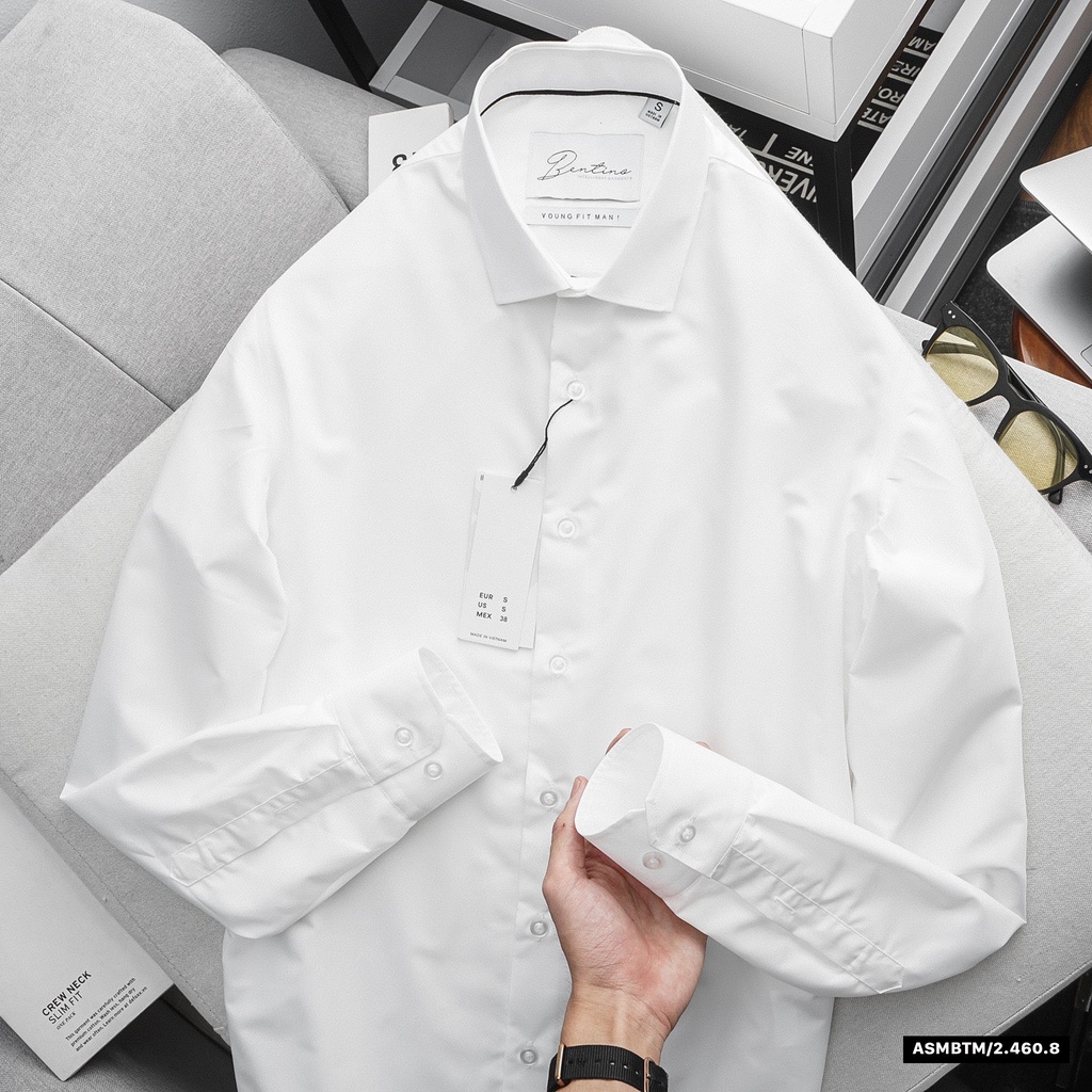 Áo sơ mi nam dài tay trẻ trung với chất liệu kate mịn mát, form slim fit 8773
