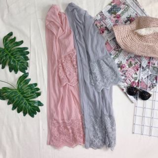 Áo khoác kimono viền ren