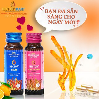 (MỚI)✅ COMBO (10 chai) Hector Collagen + (10 chai) Hector Sâm - Giúp Trắng da, Trẻ hóa & tăng cường sức khỏe vượt trội