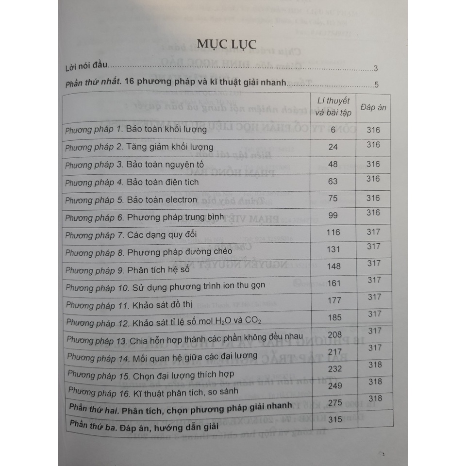 Sách - 16 Phương pháp và kĩ thuật giải nhanh Bài tập trắc nghiệm môn Hóa Học